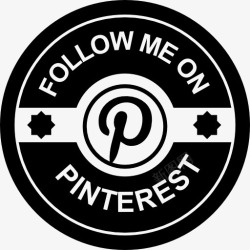 徽章上社会跟随我的Pinterest图标高清图片