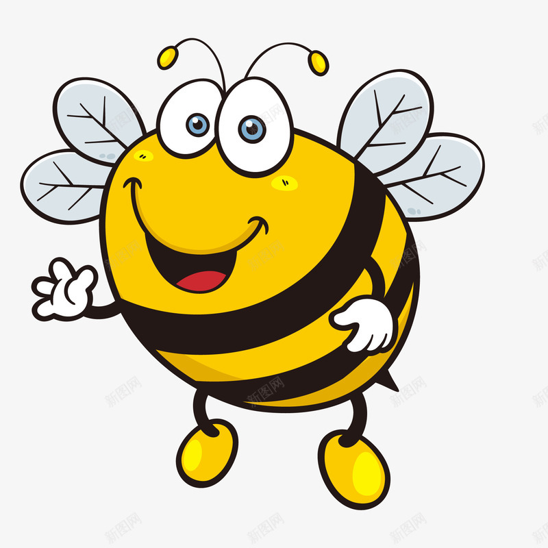 卡通小蜜蜂昆虫矢量图ai免抠素材_新图网 https://ixintu.com 卡通 小蜜蜂 手绘 昆虫 矢量图 采蜜 黄色
