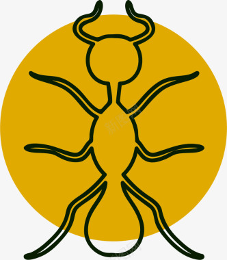 蚂蚁黄色LOGO矢量图图标图标
