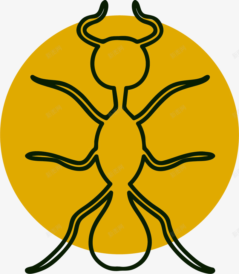 蚂蚁黄色LOGO矢量图图标ai_新图网 https://ixintu.com 昆虫蚂蚁 蚂蚁 黄色LOGO 黑色 黑色蚂蚁 黑蚂蚁 矢量图