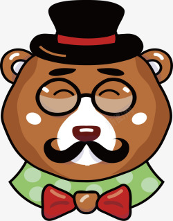 戴红帽子的熊戴黑框眼镜的熊爸爸高清图片