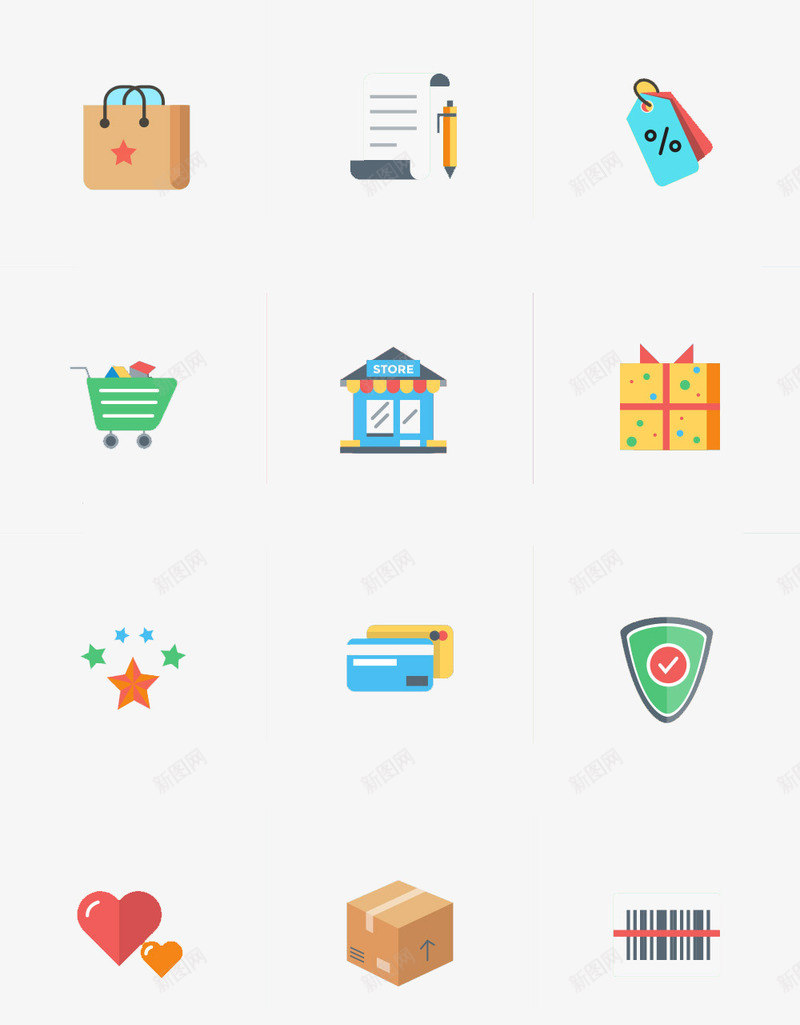 网购标志png免抠素材_新图网 https://ixintu.com 标志 礼物 网购 购物车 银行卡