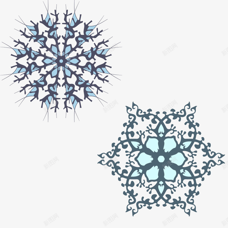 两种雪花样式png免抠素材_新图网 https://ixintu.com 圣诞 圣诞元素 多种雪花 雪 雪花 雪花样式