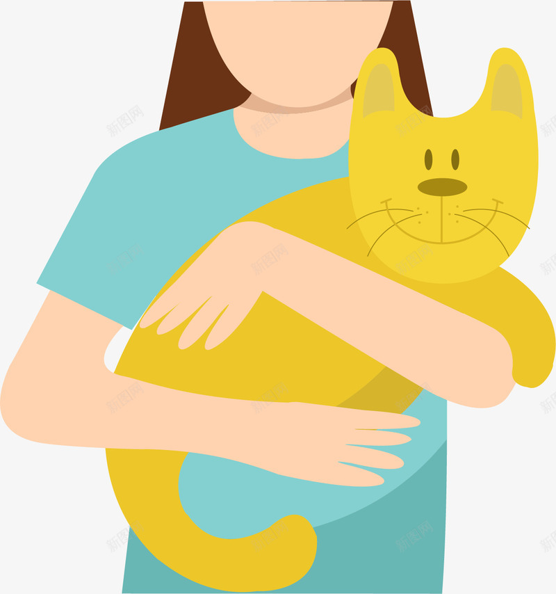 手抱猫咪png免抠素材_新图网 https://ixintu.com 人与宠物 养宠物 卡通 宠物猫 手抱猫咪 有爱 猫咪