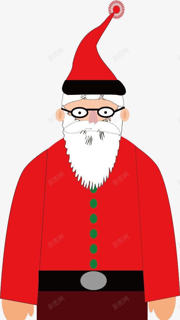 创意圣诞老人png免抠素材_新图网 https://ixintu.com 发光圣诞帽图 可爱 白发苍苍 眼镜