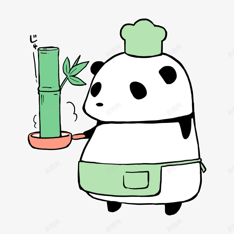 煮饭的小熊猫厨师psd免抠素材_新图网 https://ixintu.com 做饭 卡通 厨师 熊猫
