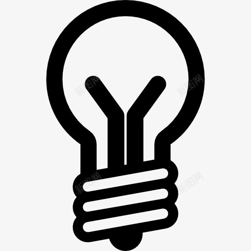 小灯泡图标png_新图网 https://ixintu.com 发明 想法 技术 灯 灯泡 电力