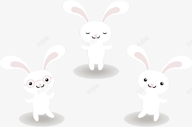 白色可爱长耳兔子矢量图eps免抠素材_新图网 https://ixintu.com 兔子 动物 卡通 可爱 眼镜 矢量图