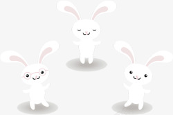 白色可爱长耳兔子矢量图素材