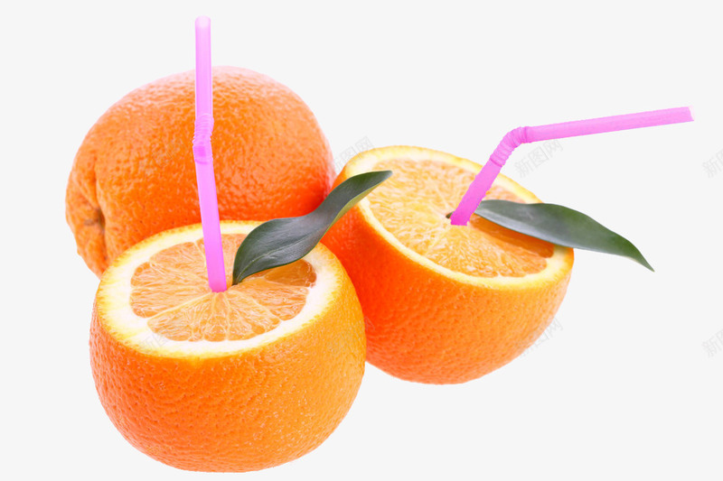 吸管橙子png免抠素材_新图网 https://ixintu.com 橘子 橙子 橙色 水果 赣南