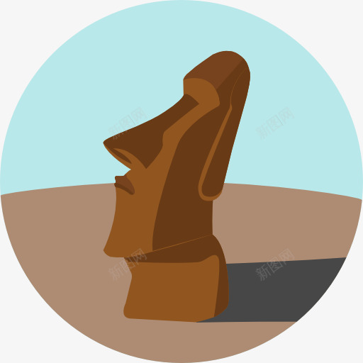 Moai图标png_新图网 https://ixintu.com 地标 复活岛 摩艾石像 智利 百合 纪念碑 雕像