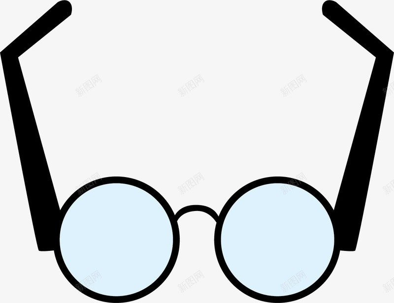 黑框眼镜风格png免抠素材_新图网 https://ixintu.com 卡通风格 卡通验光 眼睛验光 矢量验光 验光 黑框眼镜