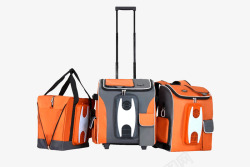 橘色拉杆箱橘色灰色相间行李包高清图片