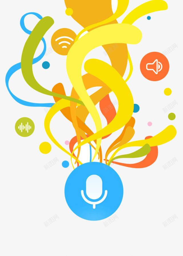 话筒图标png_新图网 https://ixintu.com 卡通 声音 说话