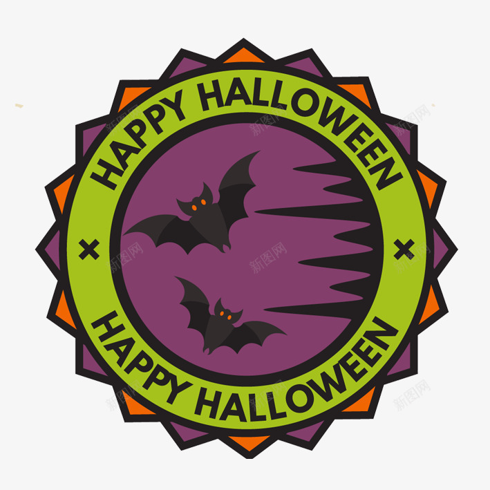 万圣节蝙蝠logo图标png_新图网 https://ixintu.com 万圣节logo 徽章 蝙蝠