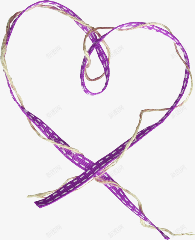 爱心绳子png免抠素材_新图网 https://ixintu.com 彩绳 爱心 紫色 绳子