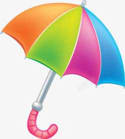 多彩卡通雨伞素材