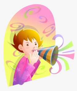 吹喇叭的男孩吹喇叭的小男孩高清图片