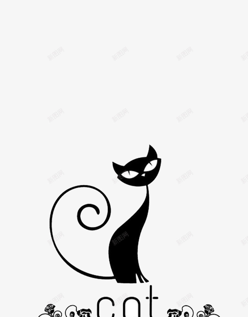 卡通猫咪图标png_新图网 https://ixintu.com 可爱 手绘 猫咪 黑色