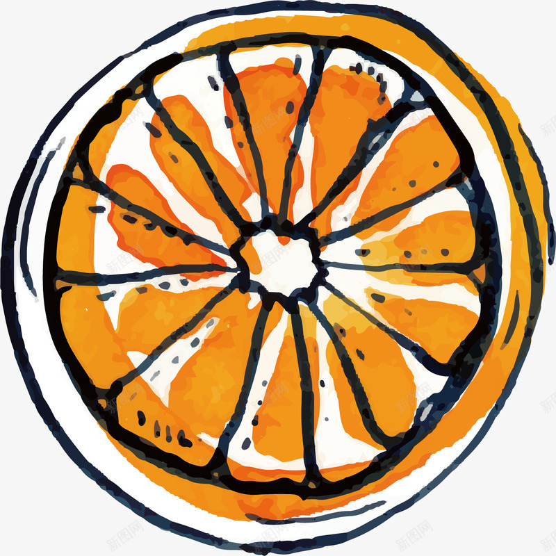 橘色的橙子矢量图ai免抠素材_新图网 https://ixintu.com 卡通人物 水彩画 肖像画 装饰图案 黄橙子 矢量图