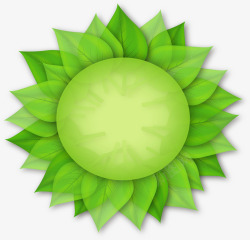 造型太阳绿色卡通可爱树叶太阳造型高清图片