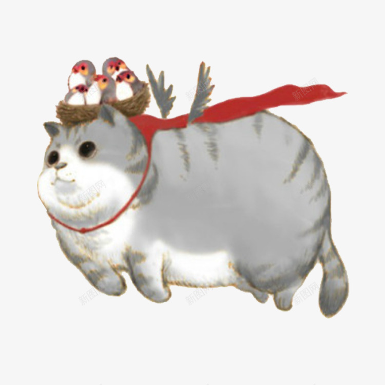 可爱胖猫咪png免抠素材_新图网 https://ixintu.com 动物 卡通 宠物