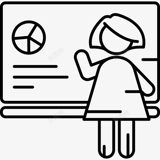 女人做一个介绍图标png_新图网 https://ixintu.com 人 妇女 电子白板 统计 饼图