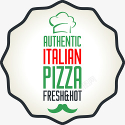 披萨店背景披萨厨师标签高清图片