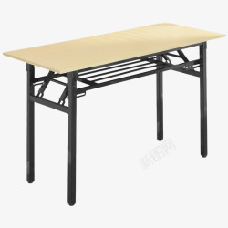 简约实木条桌办公桌素材