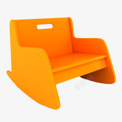 三个小塑料凳橘黄色塑料凳子摇椅高清图片
