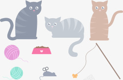 猫咪猫粮卡通猫咪高清图片
