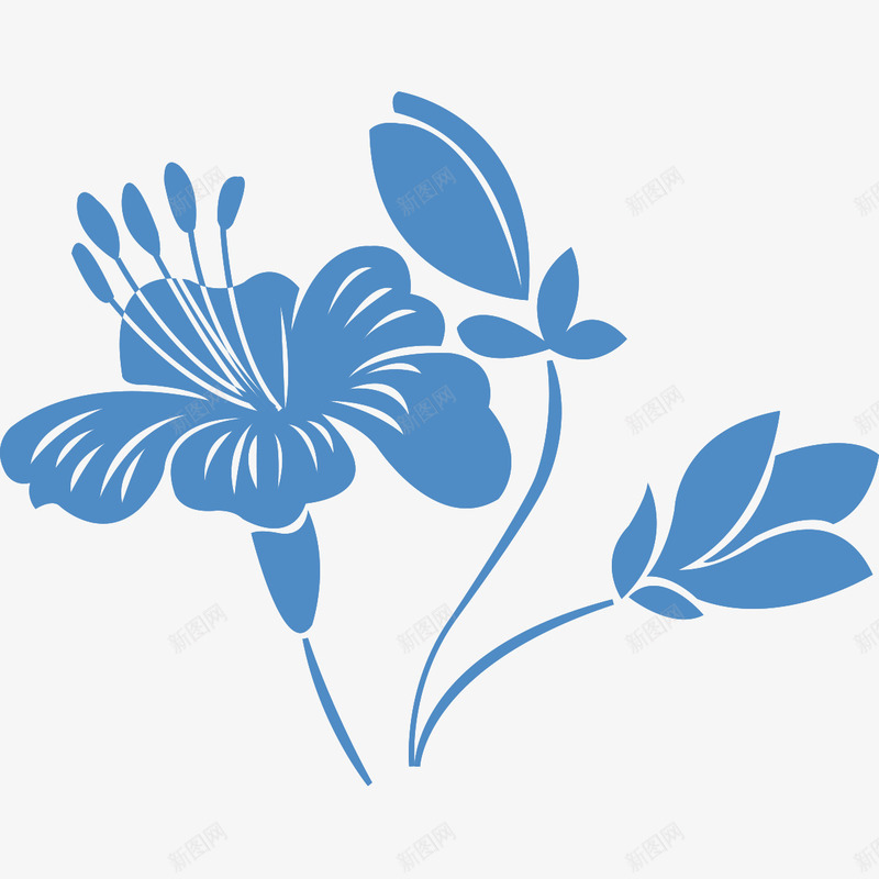 蓝色喇叭花png免抠素材_新图网 https://ixintu.com 喇叭花 花卉 花朵 蓝色喇叭花 蓝色花朵