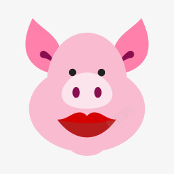粉色可爱的猪头素材