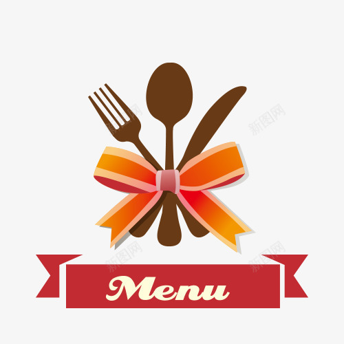 复古餐厅标签psd免抠素材_新图网 https://ixintu.com 刀具 叉子 标签 餐具 餐厅