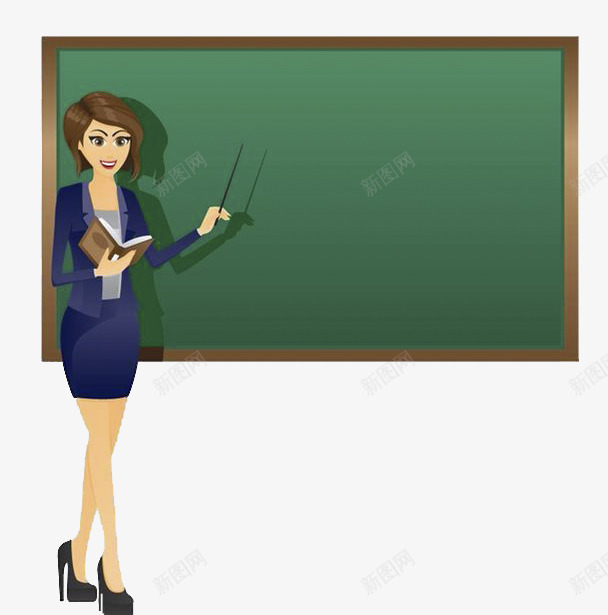 讲课的外教老师png免抠素材_新图网 https://ixintu.com 外教 老师 讲课 黑板