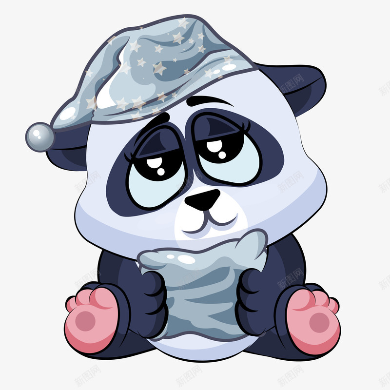 戴帽子的动物png免抠素材_新图网 https://ixintu.com 动物 熊猫 矢量装饰 装饰 装饰画