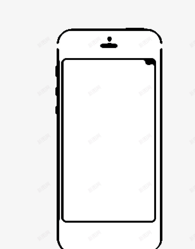 线型手机手机线描图标png_新图网 https://ixintu.com 卡通手绘 图案图标 手机描边 手机线描 线型手机
