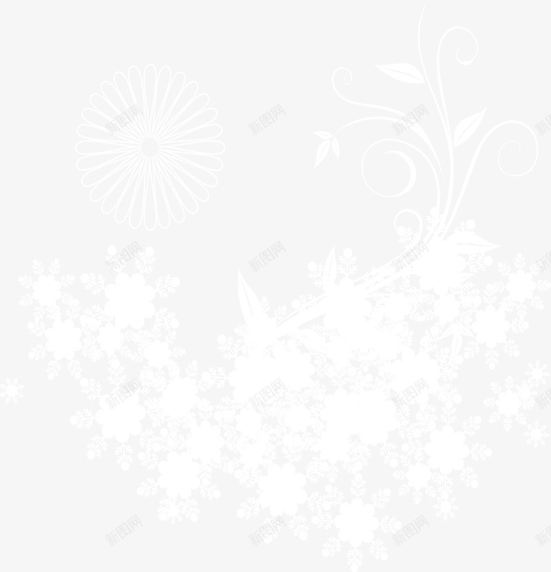 白色复古花卉纹理造型合成png免抠素材_新图网 https://ixintu.com 合成 复古 白色 纹理 花卉 造型