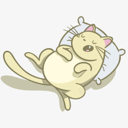 慵懒的猫卡通睡大觉的猫咪矢量图高清图片