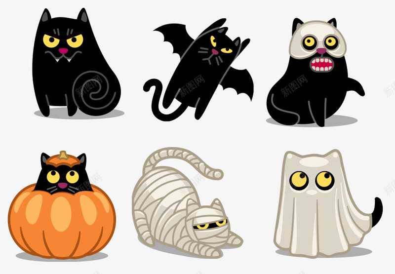 万圣节猫png免抠素材_新图网 https://ixintu.com 万圣节 猫咪 黑猫