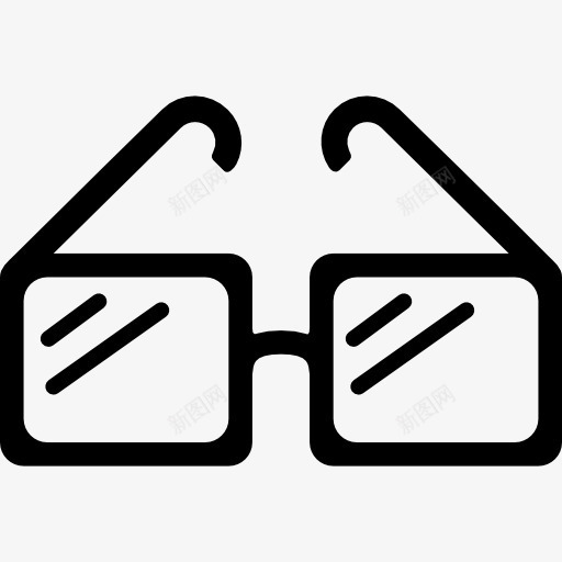方形眼镜图标png_新图网 https://ixintu.com 光学 看 眼镜 视觉