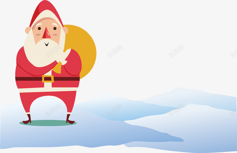 卡通冬日雪地圣诞老人png免抠素材_新图网 https://ixintu.com Christma Christmas Merry 圣诞快乐 圣诞老人 圣诞节 雪地老人