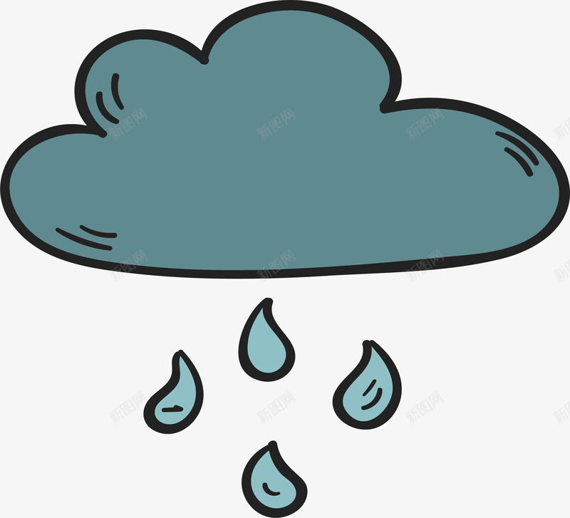 下雨的季节png免抠素材_新图网 https://ixintu.com 下雨 天气符号 手绘风 矢量png 秋雨 阴天下雨 阴天雨天