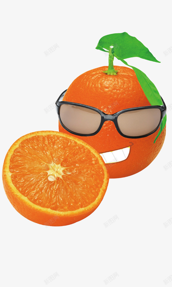 拟人橙子png免抠素材_新图网 https://ixintu.com 卡通形象 戴眼镜 拟人橙子 水果