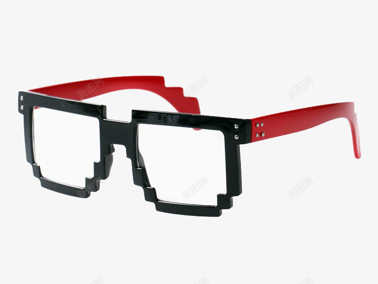 马赛克眼镜psd免抠素材_新图网 https://ixintu.com 产品 平面 眼镜 红色 设计 贴图 马赛克 马赛克眼镜 黑色