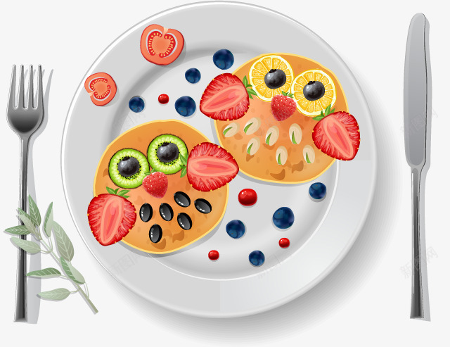 元素餐具png免抠素材_新图网 https://ixintu.com 手绘卡通 矢量元素 美食 餐具设计图