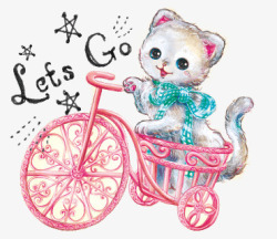 骑着单车的猫咪素材