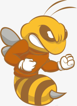卡通黄色喷怒的蜜蜂素材