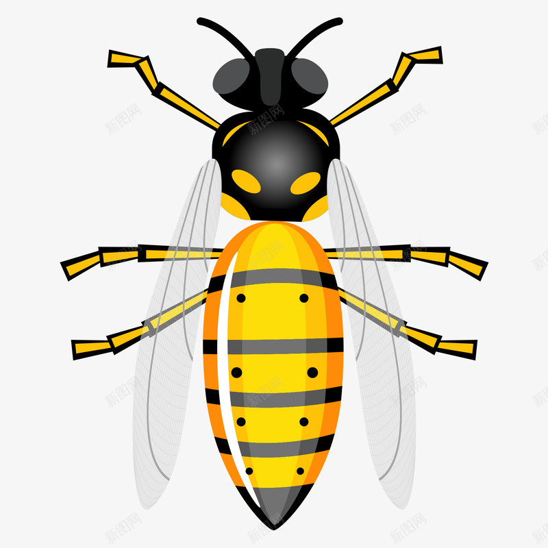 卡通手绘黄色精美蜜蜂png免抠素材_新图网 https://ixintu.com 卡通的昆虫 手绘的蜜蜂 矢量的蜜蜂 精美的蜜蜂 黄色的蜜蜂