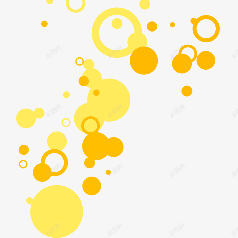 环形装饰图案png免抠素材_新图网 https://ixintu.com 可爱圈圈 圆形 装饰 黄色